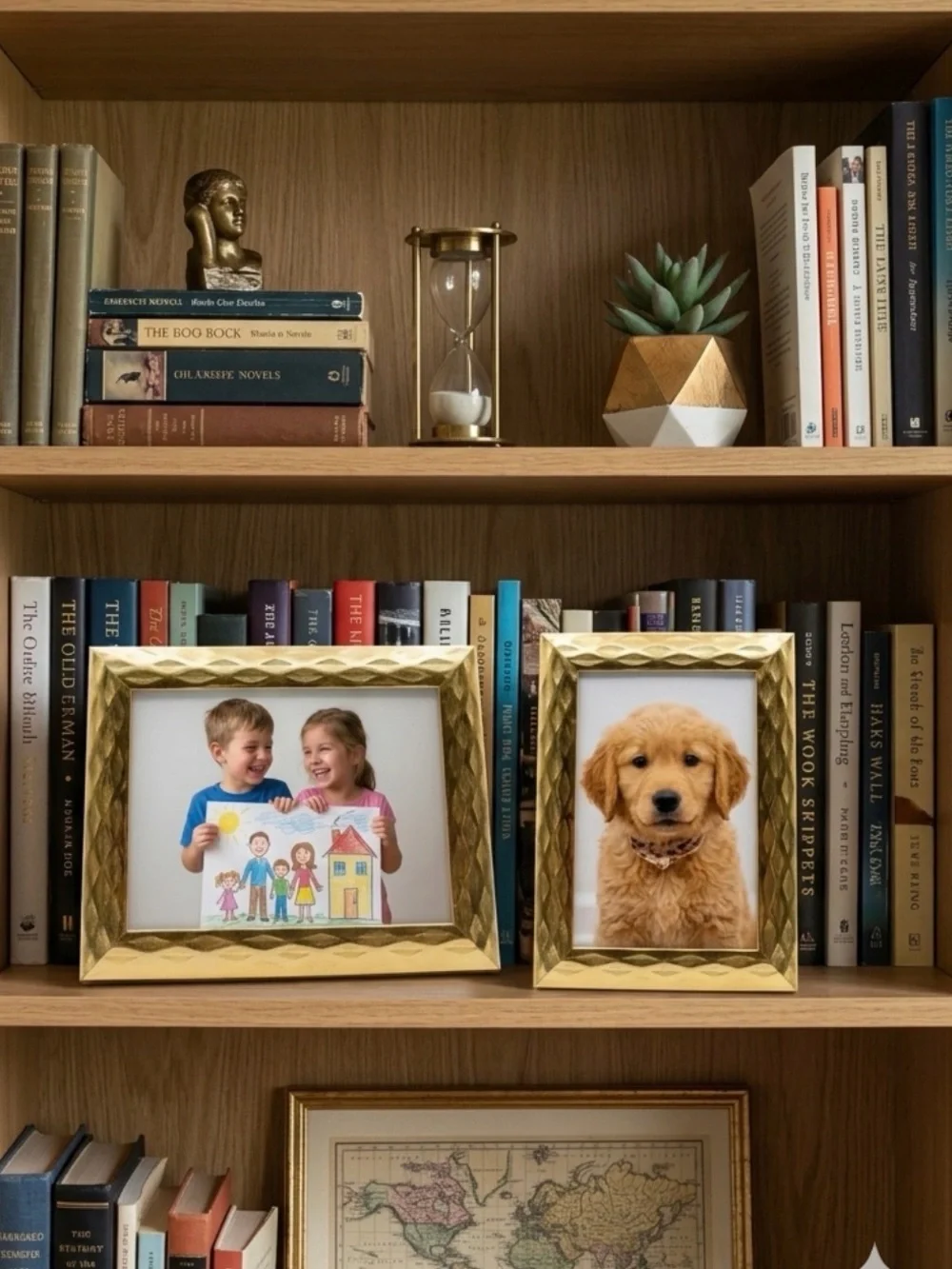 GOLD TEXTURED PHOTO FRAME - ELEGANT HOME ACCENT